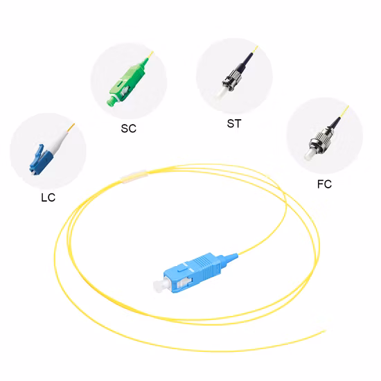 0,9 mm G657A1 Sm Sx Glasfaser-Pigtail 1 m Sc-Pigtail Singlemode-Faser Sc/Upc-Pigtail